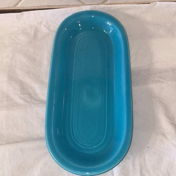 Vintage Original Fiesta turquoise Oval Utility Tray - Picture 3 of 10